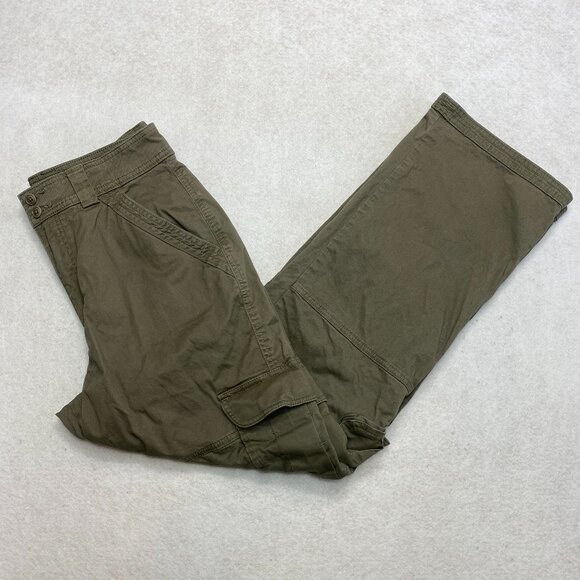 Abercrombie & Fitch Pants - Abercrombie & Fitch Cargo Pants Women's 29 Olive Green Wide Leg Actual 29 x 30
